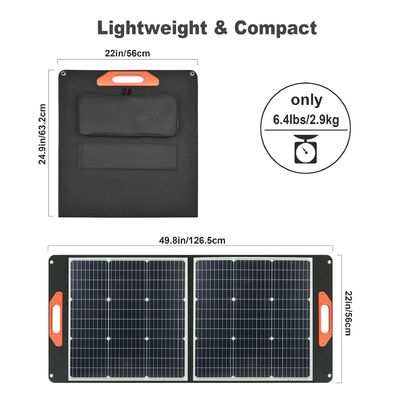 پیاده روی 100w پنل خورشیدی تاشو 22.8٪ بهره وری تبدیل