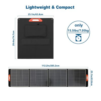 38.5V 7.8A شارژر پنل خورشیدی تاشو کمپکت ژنراتور خورشیدی 300 وات