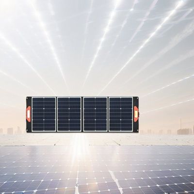 پاها قابل تنظیم 200W پانل خورشیدی تاشو سیاه برای شارژ باتری 12 ولت در کمپینگ