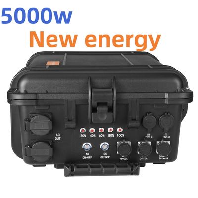 5000W AC Outlet قابل حمل نیروگاه خورشیدی ژنراتور اورژانسی بانک برق اینورتر شارژ پذیر با 110V/220V