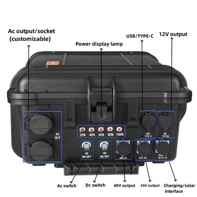 AC خالص Sine Wave 6000W ایستگاه برق قابل حمل برای کمپینگ و تامین برق اضطراری