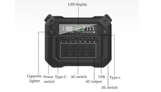 3600W خالص موج سینوس ایستگاه برق قابل حمل LiFePO4 ذخیره انرژی خورشیدی BMS باتری تامین