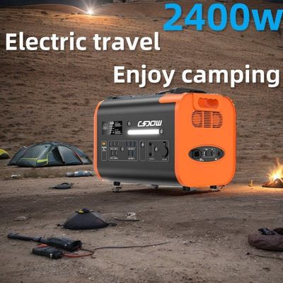 ظرفیت برق ایستگاه برق قابل حمل 600W 2000W 2200W سیاه با حفاظت BMS نارنجی