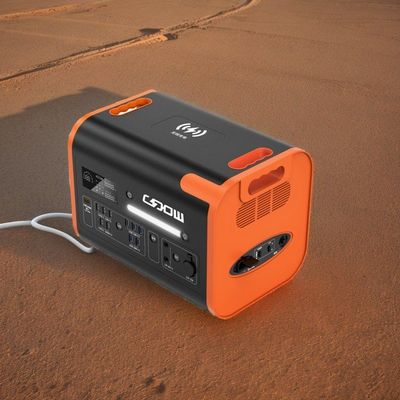 ظرفیت برق ایستگاه برق قابل حمل 600W 2000W 2200W سیاه با حفاظت BMS نارنجی