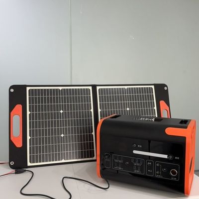 ۸۰۰ وات شارژ خورشیدی ایستگاه ذخیره سازی انرژی قابل حمل در سیاه با رنگ نارنجی