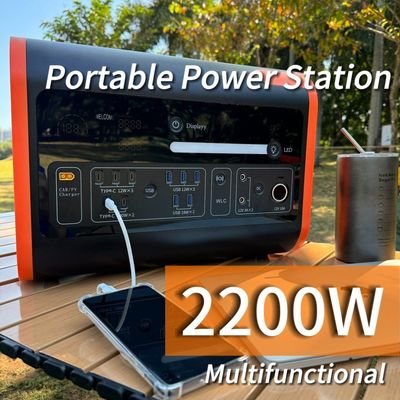 AC خروجی امواج سینوس خالص 2200W/2048wh/40ah ژنراتور خورشیدی کمپینگ نیروگاه قابل حمل