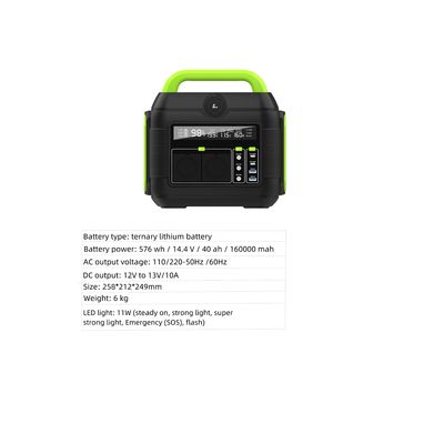 600W/576wh باتری لیتیوم نیروگاه چند عملکردی و خروجی نوع C Pd100W Pd27W