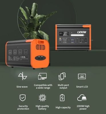 AT22 ژنراتور خورشیدی 2200W 220V 110V LiFePO4 نیروگاه خورشیدی قابل حمل نارنجی سیاه