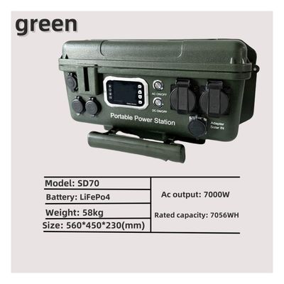 سوکت خروجی AC EU/Jp/Us/Za/UK/Au ایستگاه برق قابل حمل 7000W برای شارژ چند صحنه