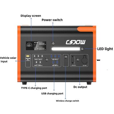 LiFePO4 پمپ برق قابل حمل 40ah/2200W/2400W برای شارژ چند صحنه و اضطراری