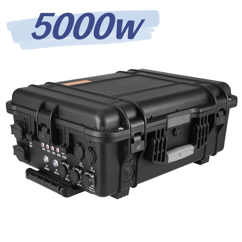 220 ولت کمپینگ در فضای باز LiFePO4 5000W نیروگاه بزرگ قابل حمل با چرخ ها