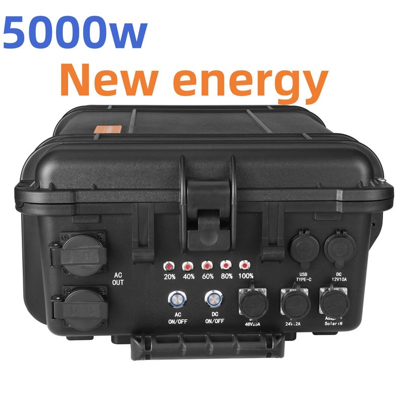5000W AC Outlet قابل حمل نیروگاه خورشیدی ژنراتور اورژانسی بانک برق اینورتر شارژ پذیر با 110V/220V