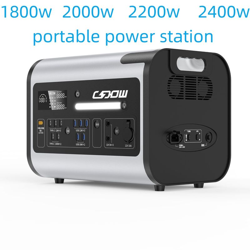 منبع برق اضطراری قابل حمل 2200W ذخیره انرژی برای فعالیت های خانگی در فضای باز