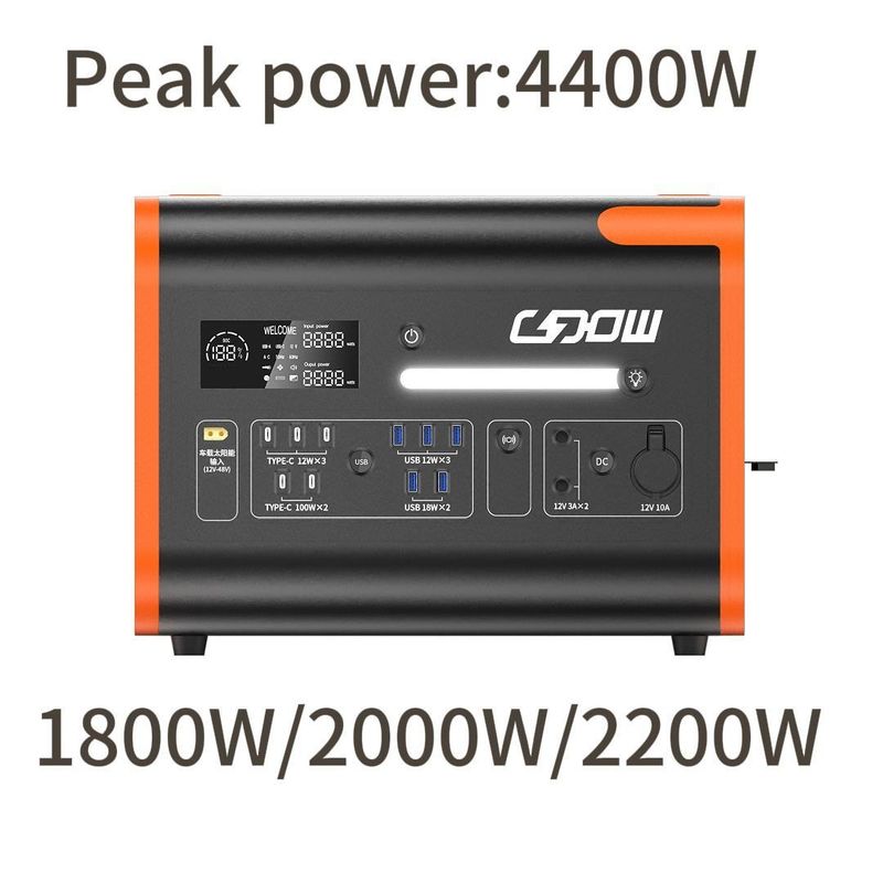 نیروگاه خورشیدی 2200W ژنراتور قابل حمل با بانک برق AC/DC 230V