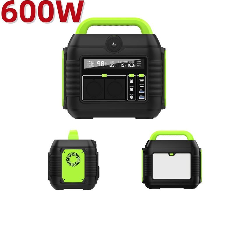 258*212*249mm 600W نیروگاه برق برای خانه های بیرونی شارژ خورشیدی 576wh ظرفیت