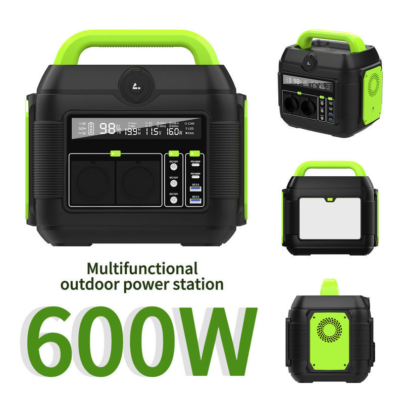 ژنراتور خورشیدی قابل حمل ذخیره انرژی 600W ایستگاه برق بانک برق برای خانه و سفر