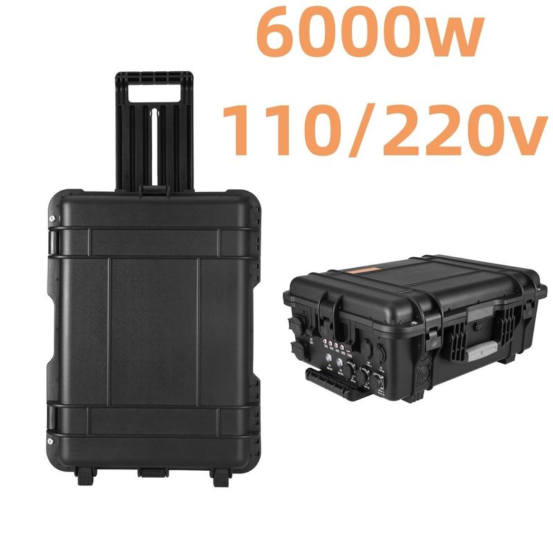 LiFePO4باتری 6000W ایستگاه برق قابل حمل ژنراتور خورشیدی برای فعالیت های بیرونی