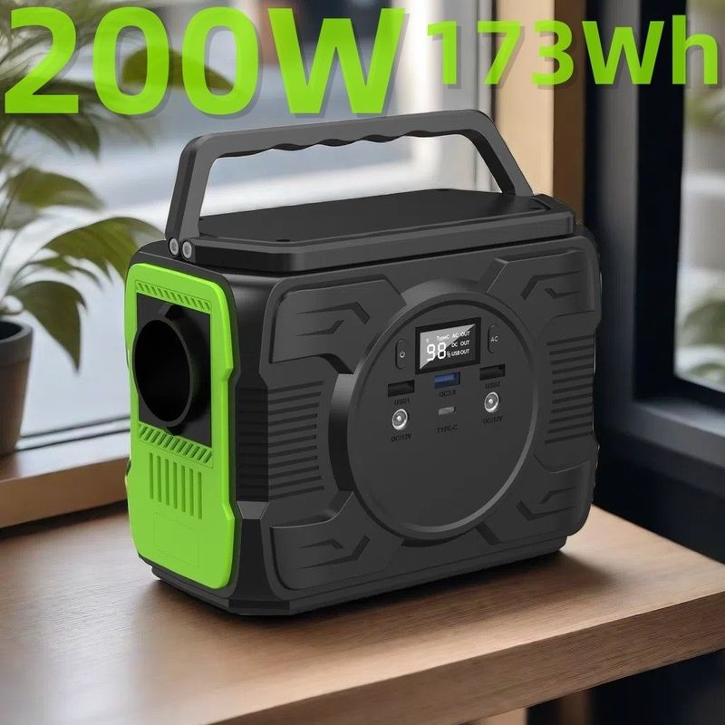 نیروگاه خورشیدی قابل حمل 48000mAh 200W 173Wh برای فعالیت های بیرونی