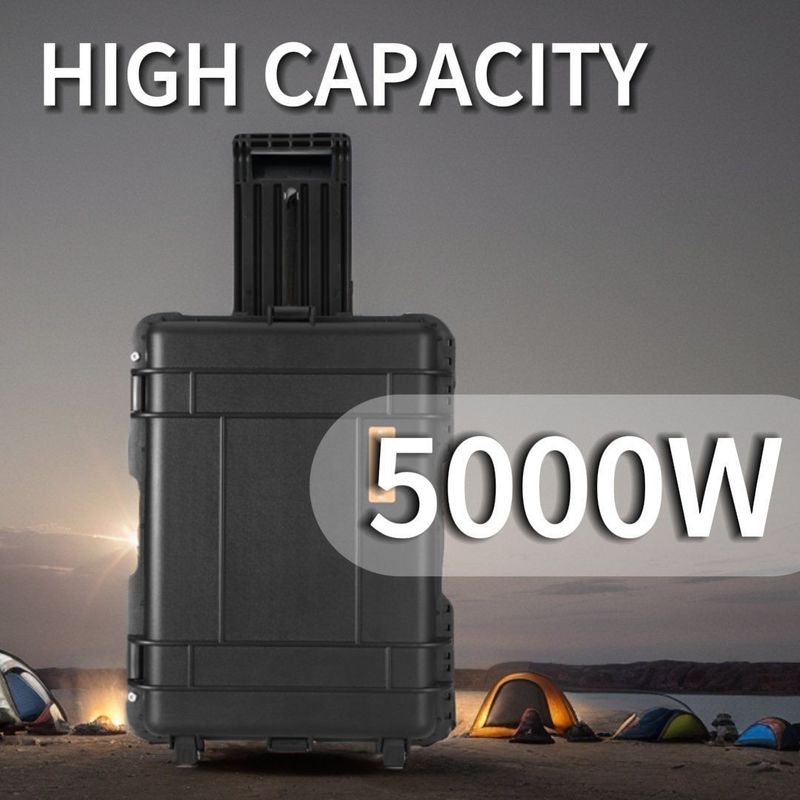 پانل خورشیدی با ظرفیت بالا شارژ 5000W ایستگاه برق قابل حمل برای فعالیت های در فضای باز