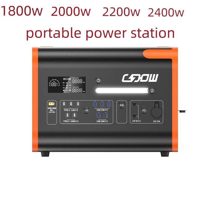 2200W خروجی اضطراری پشتیبان دامنه نوسان ولتاژ -5%-5% ایستگاه ذخیره انرژی