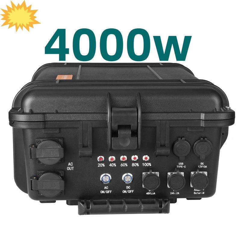 ایستگاه برق قابل حمل 4000 وات با تمام سوکت های خروجی AC و باتری لیتیوم LiFePO4