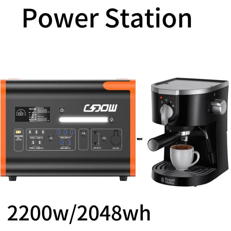 برق خورشیدی و ژنراتور باتری لیتیوم آهن 2200W ایستگاه برق قابل حمل برای AT22
