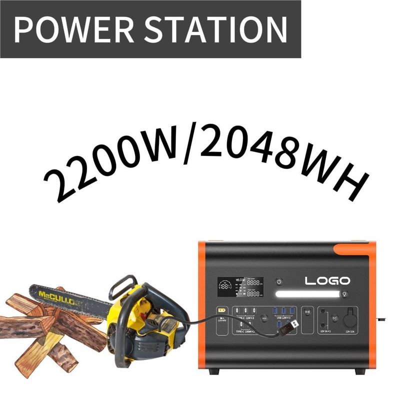1500W ژنراتور قابل حمل محوطه برق خورشیدی شارژ سریع منبع برق بدون وقفه