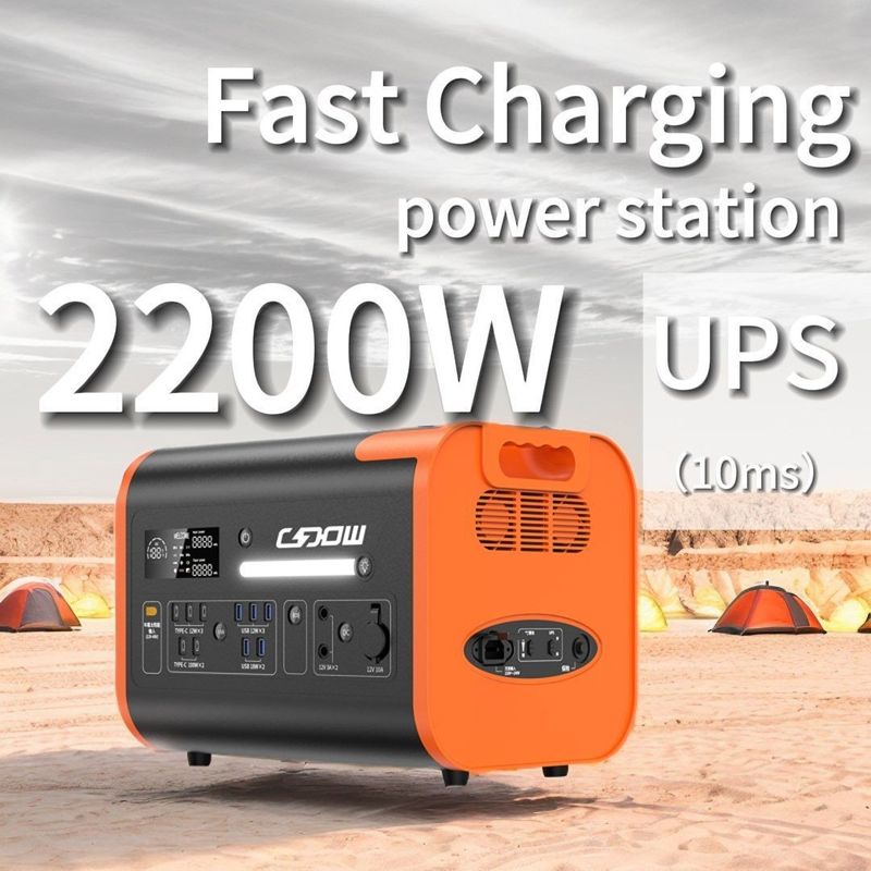 شارژر قابل حمل 2000W شارژ ماشین ایستگاه برق قابل حمل برای لپ تاپ و کمپینگ