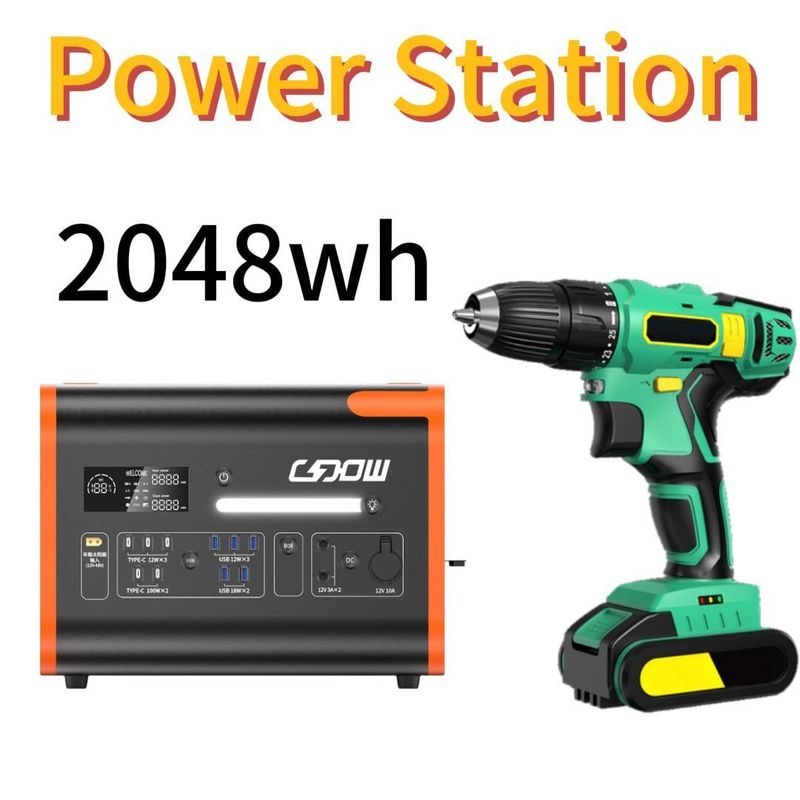 بازار آمریکای شمالی 2000W 2200W ایستگاه انرژی خورشیدی قابل حمل با باتری LiFePO4