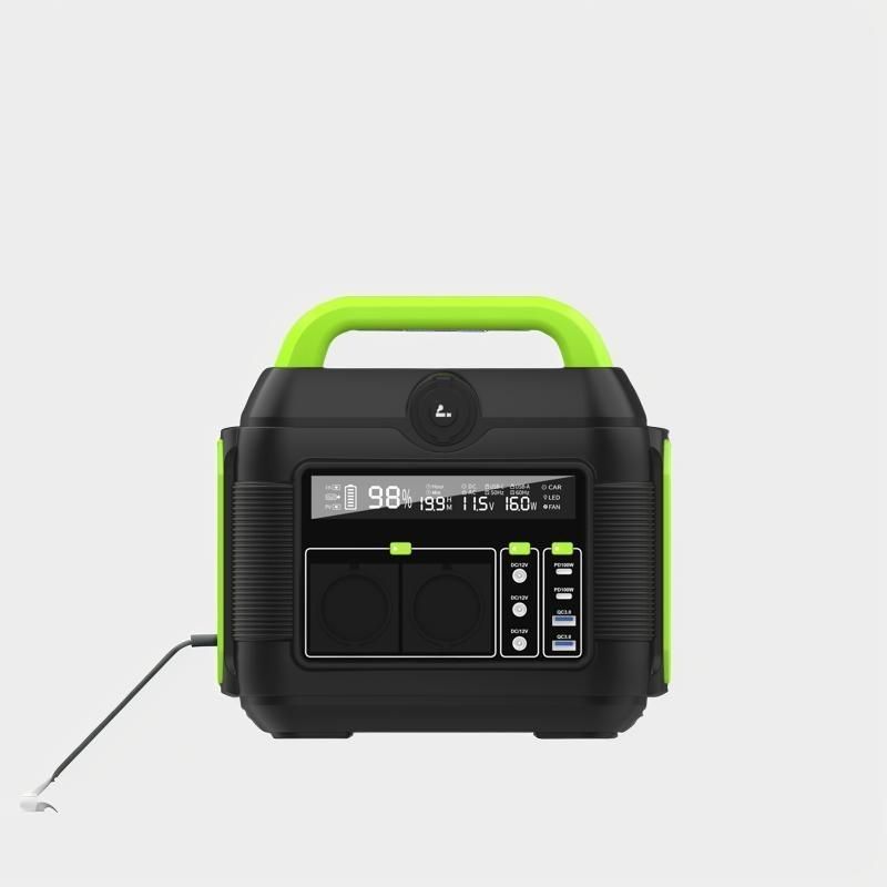 صفحه نمایش کریستال مایع 600W ژنراتور خورشیدی قابل حمل برای کمپینگ در فضای باز و آماده سازی