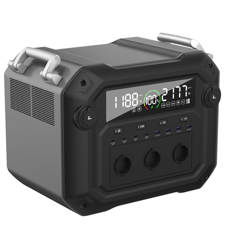 1200W شارژ 2500W ژنراتور خورشیدی با قدرت بالا برای ایستگاه برق قابل حمل خانگی