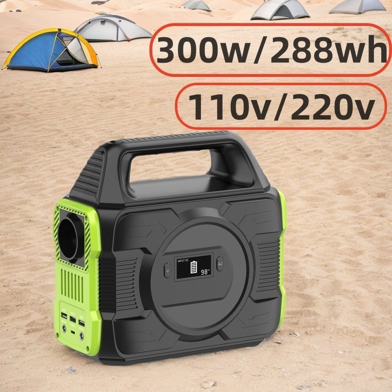 288wh ایستگاه برق قابل حمل با 300W inverter موج سینوس خالص و باتری لیتیوم
