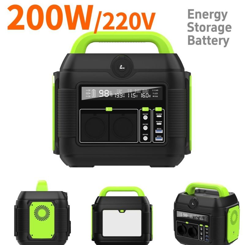 شارژ بی سیم و خروجی AC 200W ایستگاه انرژی خورشیدی قابل حمل برای کمپینگ