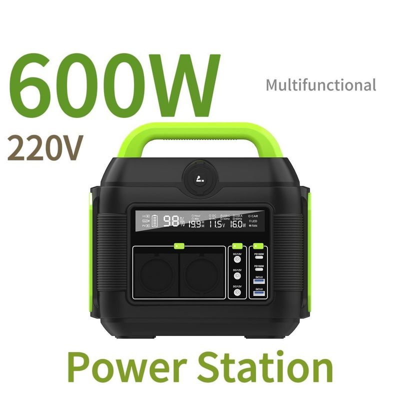 صفحه نمایش LCD 600W 1000W 1500W ایستگاه برق قابل حمل برای خانه و کمپینگ در فضای باز