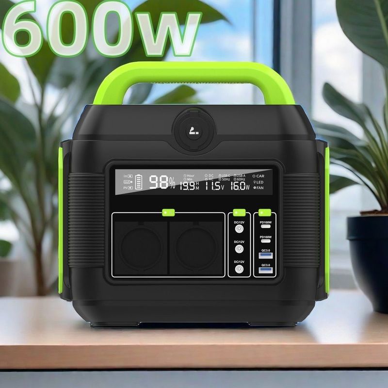 ژنراتور خورشیدی MPPT 600W 576Wh 14.4V 40Ah 160000mAh نشان دهنده ایستگاه برق قابل حمل LCD