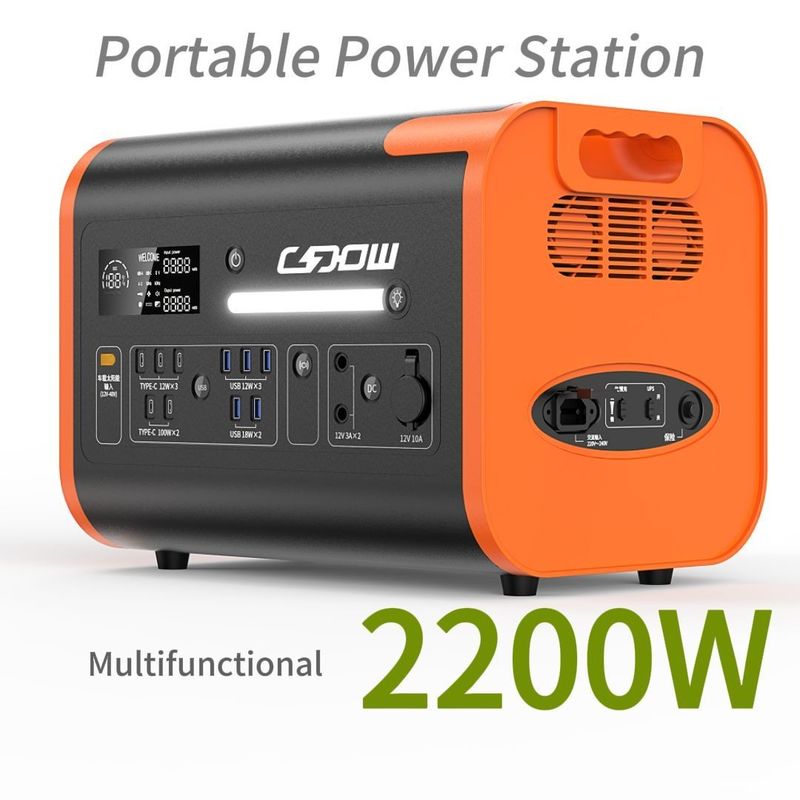 ایستگاه برق قابل حمل با 51.52V40ah 3.22V*16s ظرفیت باتری و 2000 چرخه عمر