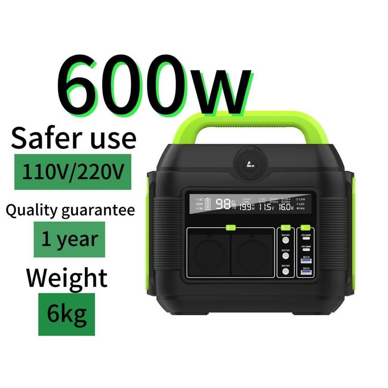 نشان دادن صفحه نمایش کریستال مایع 600W ژنراتور خورشیدی قابل حمل برای ماشین و S6 در فضای باز