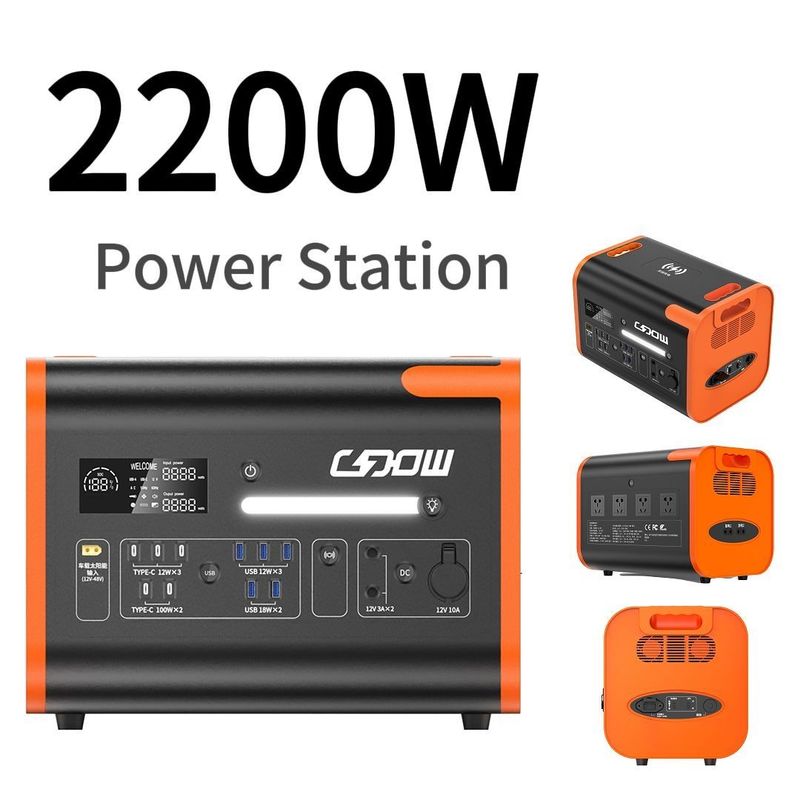 باتری پشتیبان قابل حمل ایستگاه برق خورشیدی برای کمپینگ اضطراری 2200W 2000W 2500W