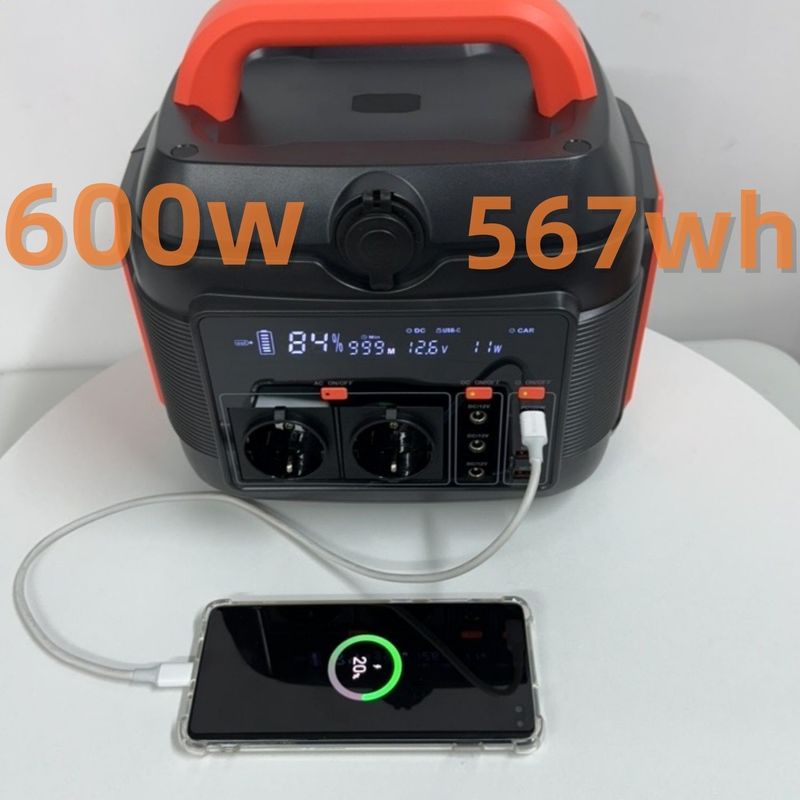 نیروگاه برق ساده و ایمن 600W288wh ژنراتور خورشیدی با سوکت AC