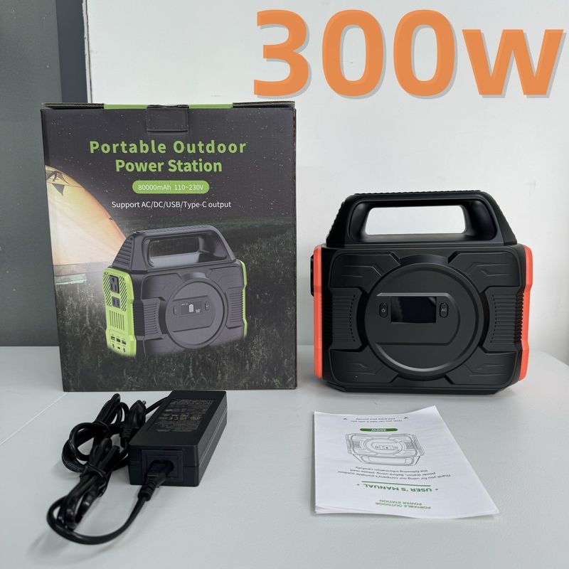 300W محافظت از مدار کوتاه باتری برق ژنراتور خورشیدی نیروگاه موبایل کامپکت