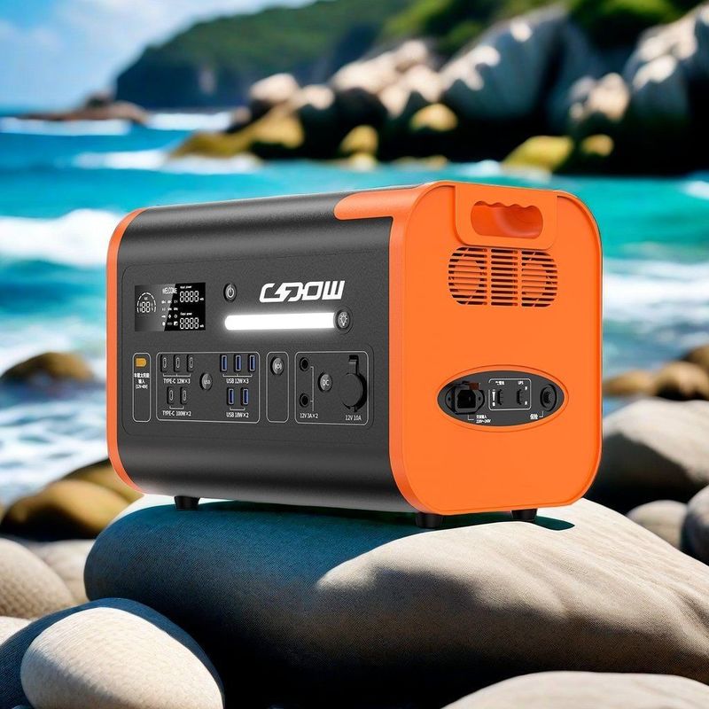 خارج از شبکه 2200W 2400W ژنراتور خورشیدی ایستگاه برق در فضای باز با شارژ بی سیم 15W