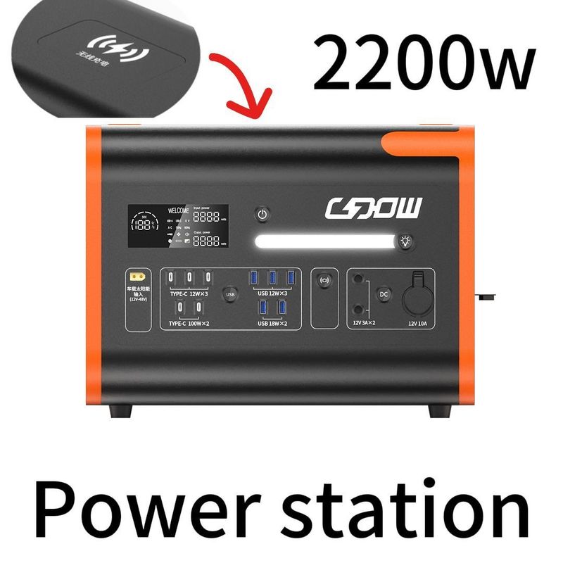 1800W-2400W ژنراتور انرژی اضطراری AC / DC inverter سیاه برای فعالیت های بیرونی