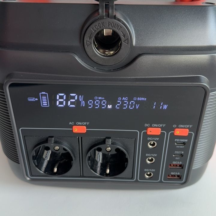 خروجی AC 220V 50Hz/110V 60Hz ایستگاه برق قابل حمل 600W برای اورژانسی های برق تلفن همراه