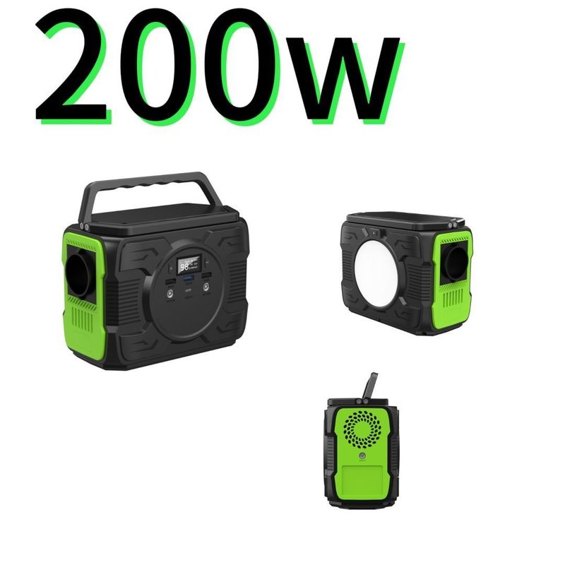 نیروگاه خورشیدی قابل حمل با تحرک بالا با نور LED 4W ثابت و 200W خروجی