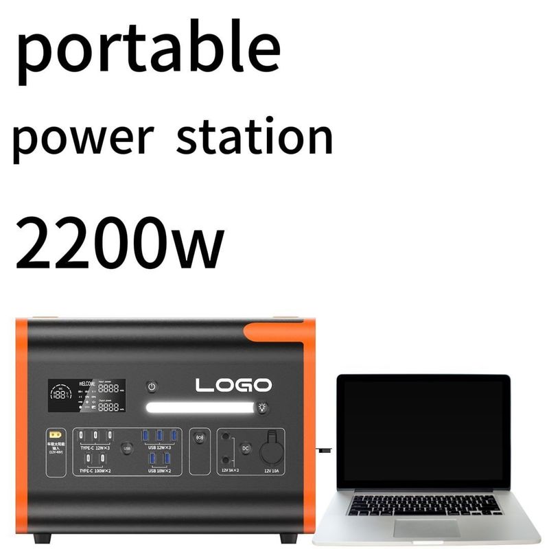 2200W110/220V نارنجی با سیاه خاموش در فضای باز خانه ایستگاه برق اضطراری و ماندگار