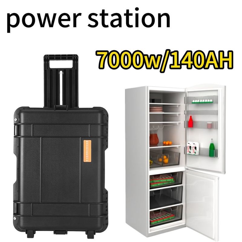 AC خالص Sine Wave Output 7000W ایستگاه خورشیدی قابل حمل برای شارژ در فضای باز و شبکه