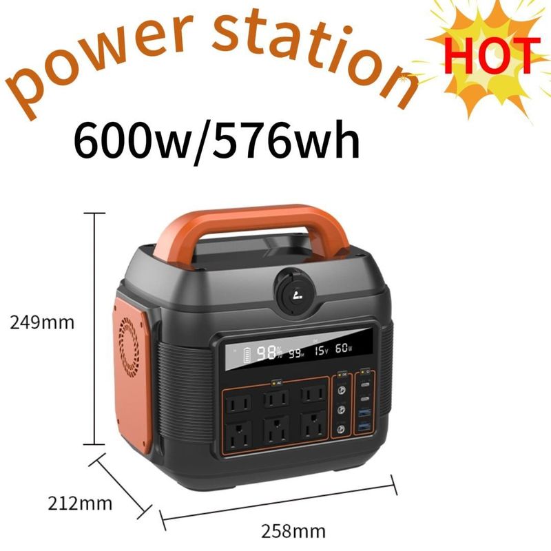 خانواده کمپینگ در فضای باز 600W نیروگاه خورشیدی با باتری و شارژ پنل خورشیدی