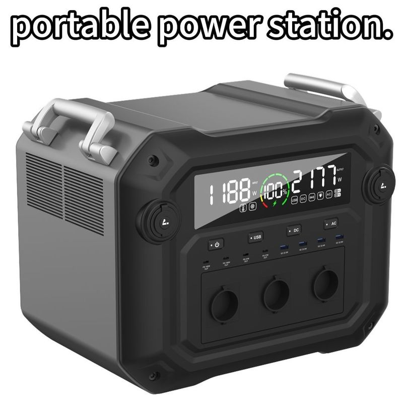 قدرت خروجی AC 2500W ایستگاه برق قابل حمل Un38.3 احراز هویت MSDS برای سفر در فضای باز