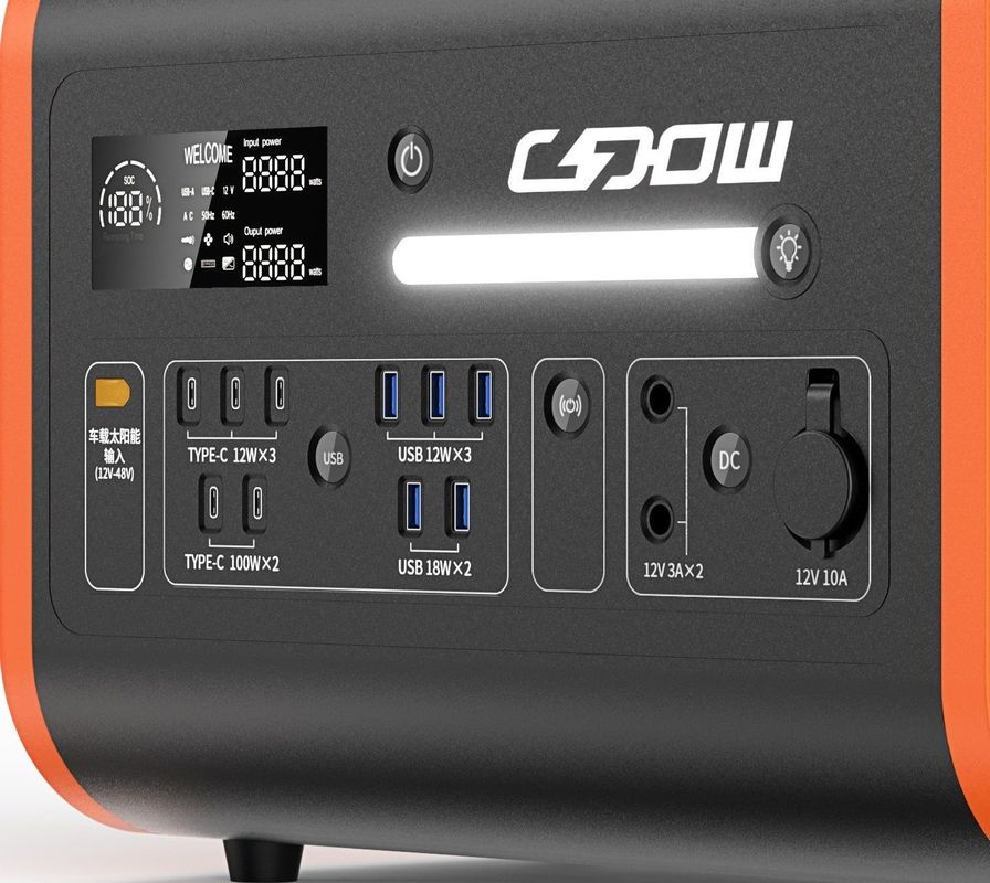 2200W 2048wh نیروگاه خورشیدی / LiFePO4 قدرت تلفن همراه قابل حمل / اینورتر
