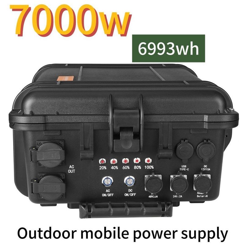 7000W/6993whlifepo4 خارج از منزل قابل حمل قابل شارژ مجدد نیروگاه بادی خورشیدی برای خارج از منزل